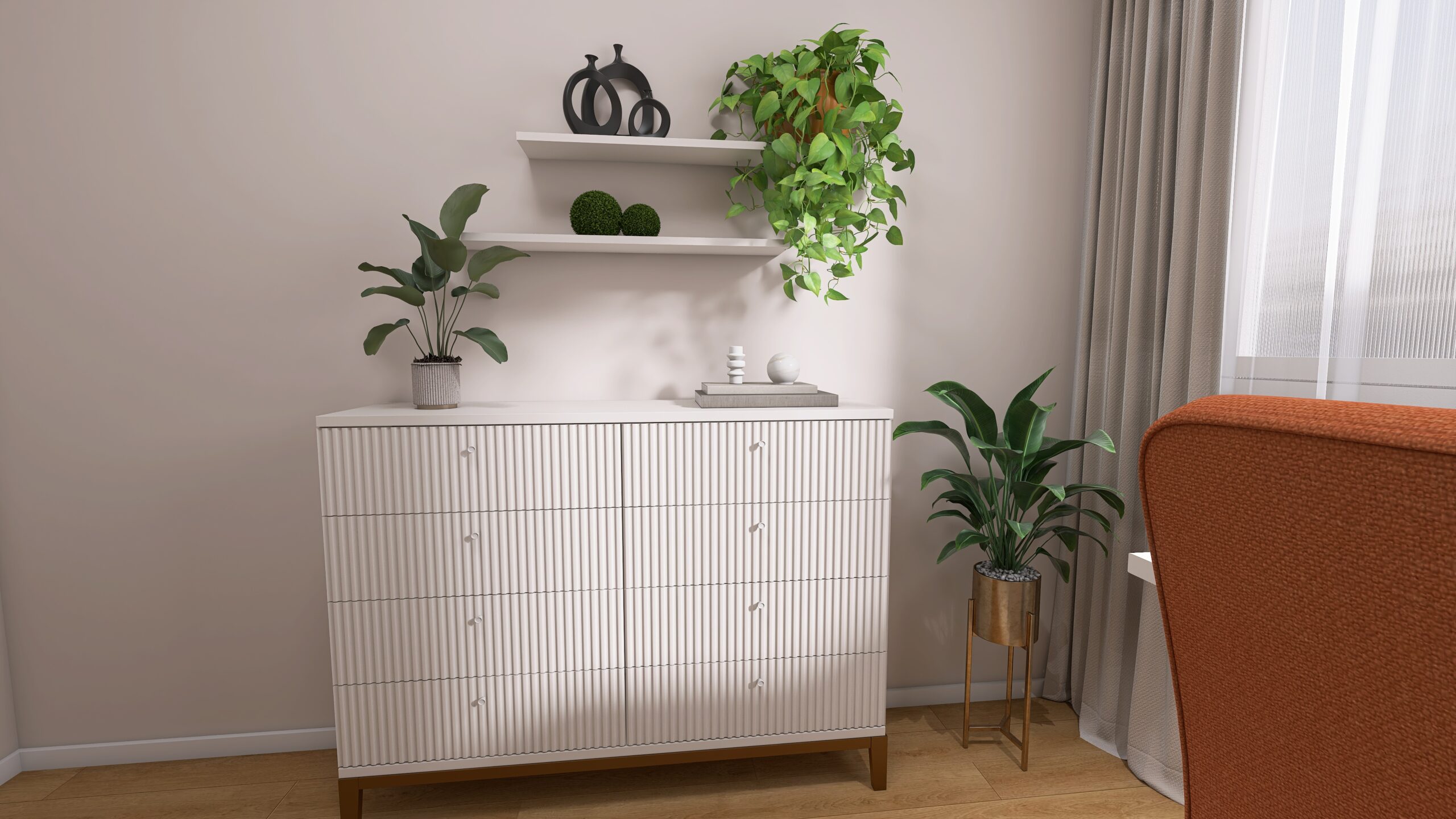 Interiérový dizajn byt domáca pracovňa home office návrh lamely