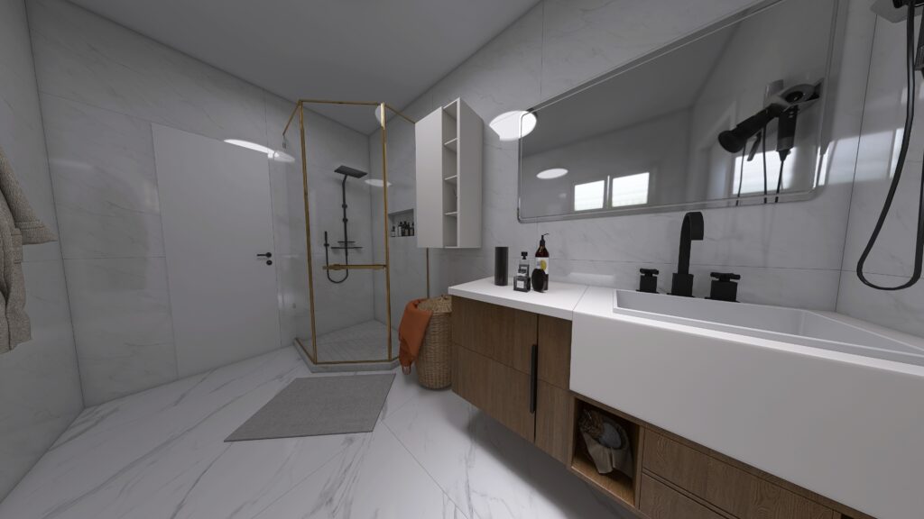 Interiérový dizajn moderná kúpeľňa mramor