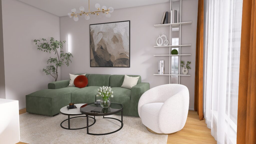 Návrh interiéru moderná obývačka