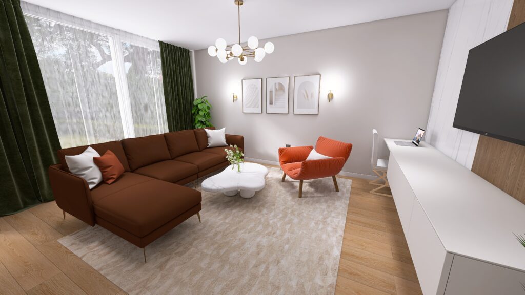 Moderná obývačka bungalov bungalov