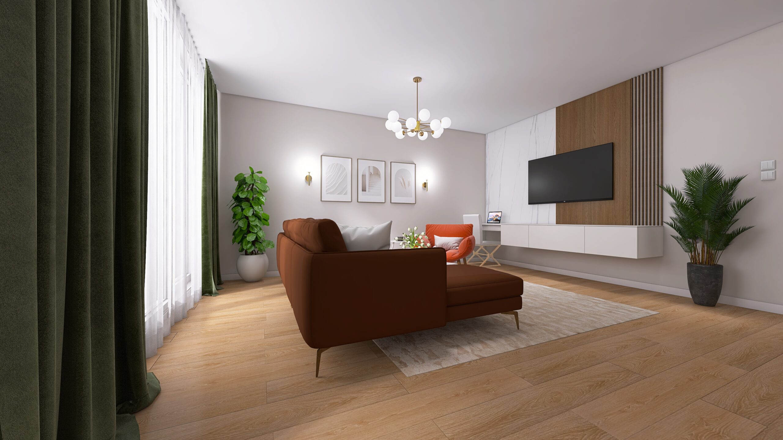 Moderná obývačka bungalov bungalov