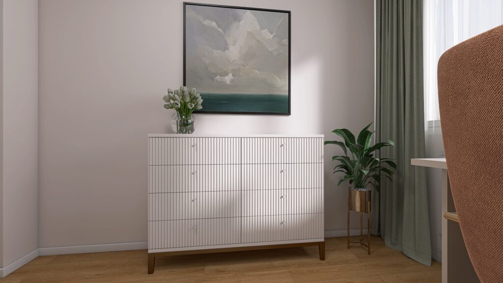 Návrh domácej pracovne, home office, neutrálne farby